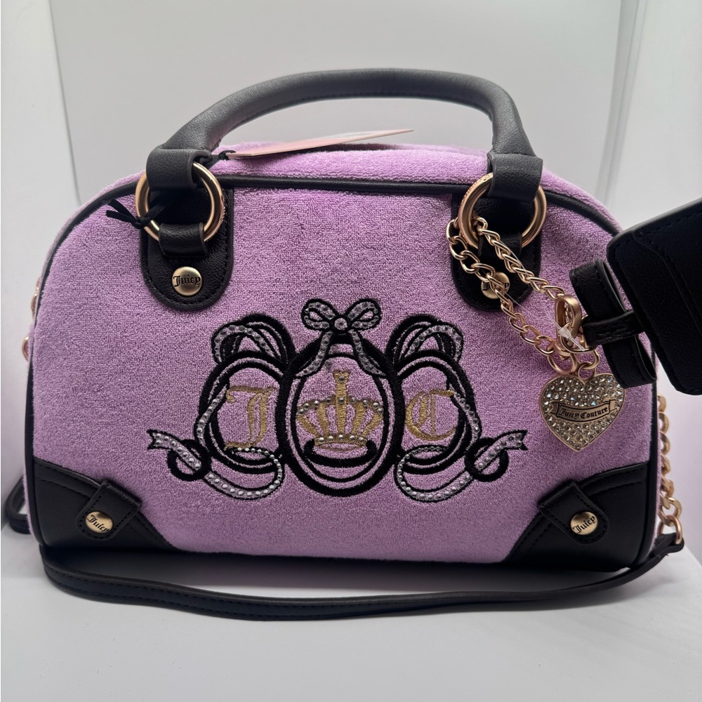 Juicy Couture Purple Lovers Club Daydreamer Shoulder Bag Handbag Charms Bow NWT - Picture 5 of 6